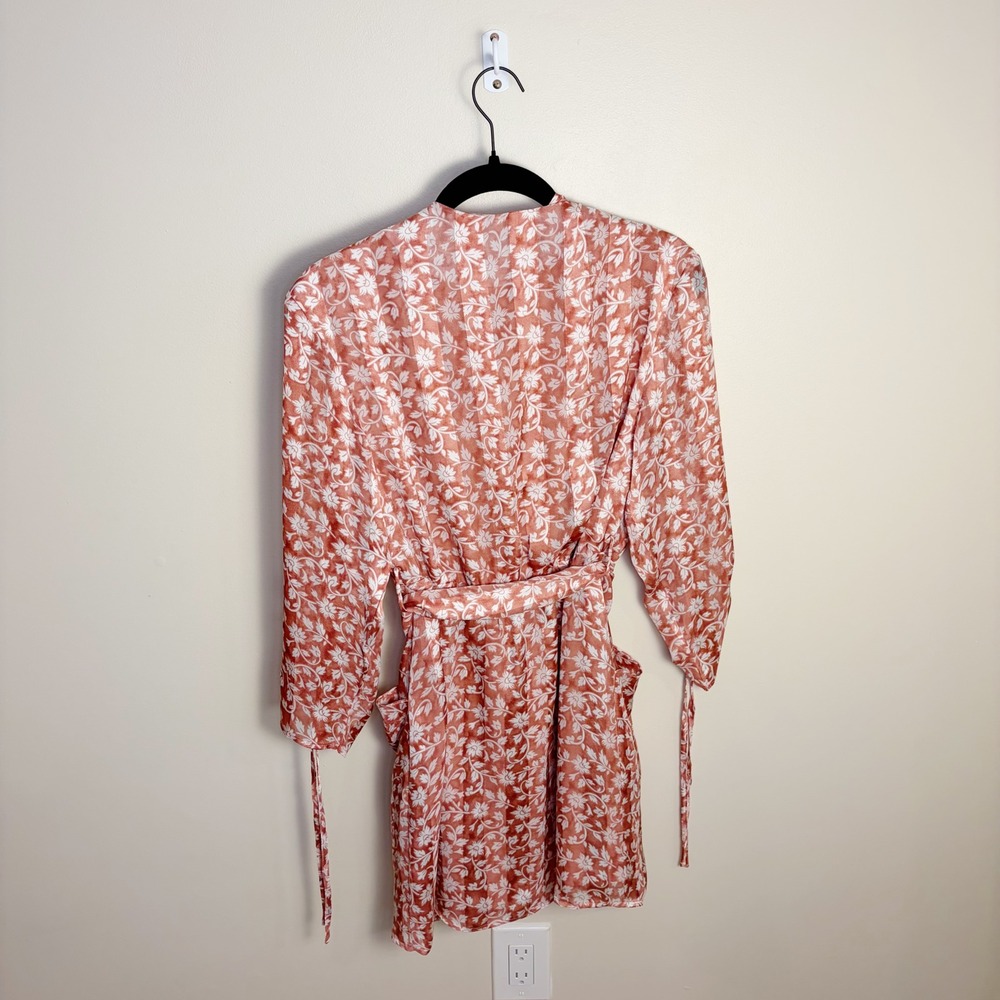 Heartloom Floral Wrap Dress XS Belted Lined Midi Dress Boho Feminine - Picture 8 of 8